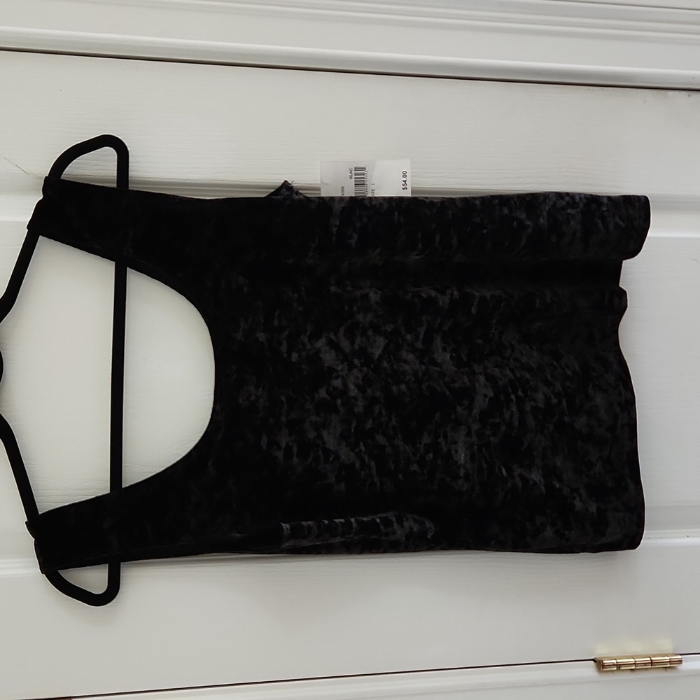 Hanky Panky Black Crushed Velvet Top L New